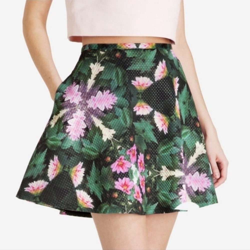 Ted Baker Dollia Kaleidoscope Floral Print Skater‎ Skirt Size 2
